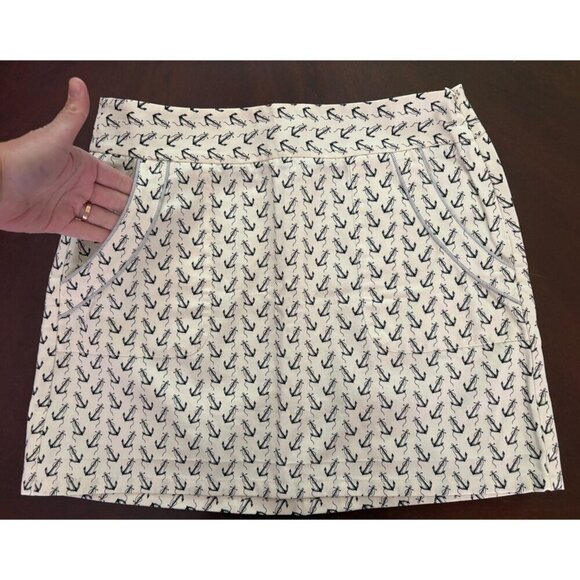 J. Crew Nautical Anchor Print Mini Skirt in White Size 8 Summer Resortwear - Picture 2 of 9